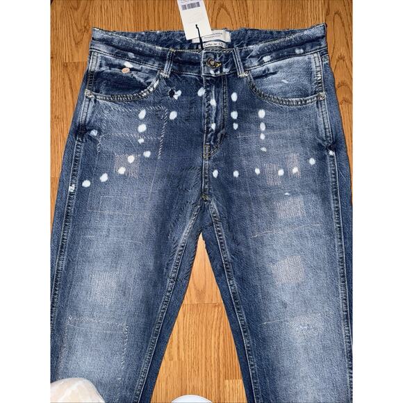 NWT Scotch & Soda Bandit Slim Tapered Boyfriend Jeans Size 26 Boho Hippie Fairy - Picture 3 of 9